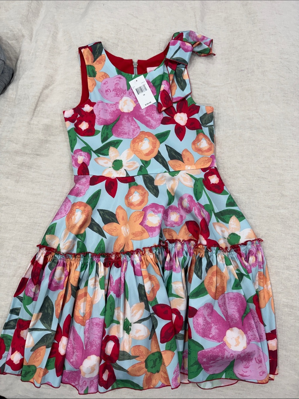 Zoe Girls' Floral Ruffle Shoulder Dress - Multicolor